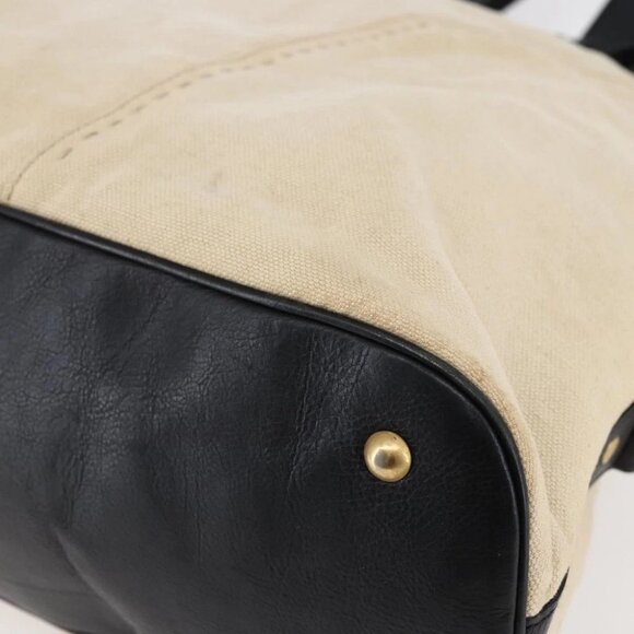 SAINT LAURENT Muse Tote Bag Canvas Leather Beige Gold - Picture 13 of 16